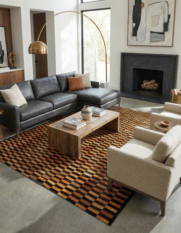 8' 2 x 10' Cowhide - Patchwork Rug
