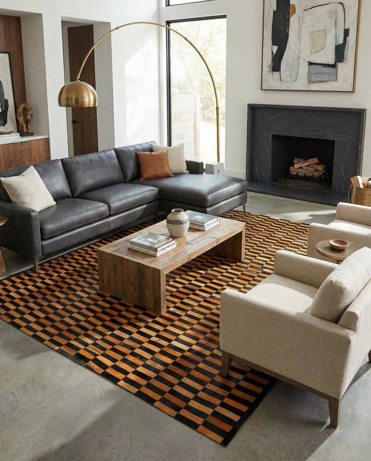 Detail image of 8' 2 x 10' Cowhide - Patchwork Rug