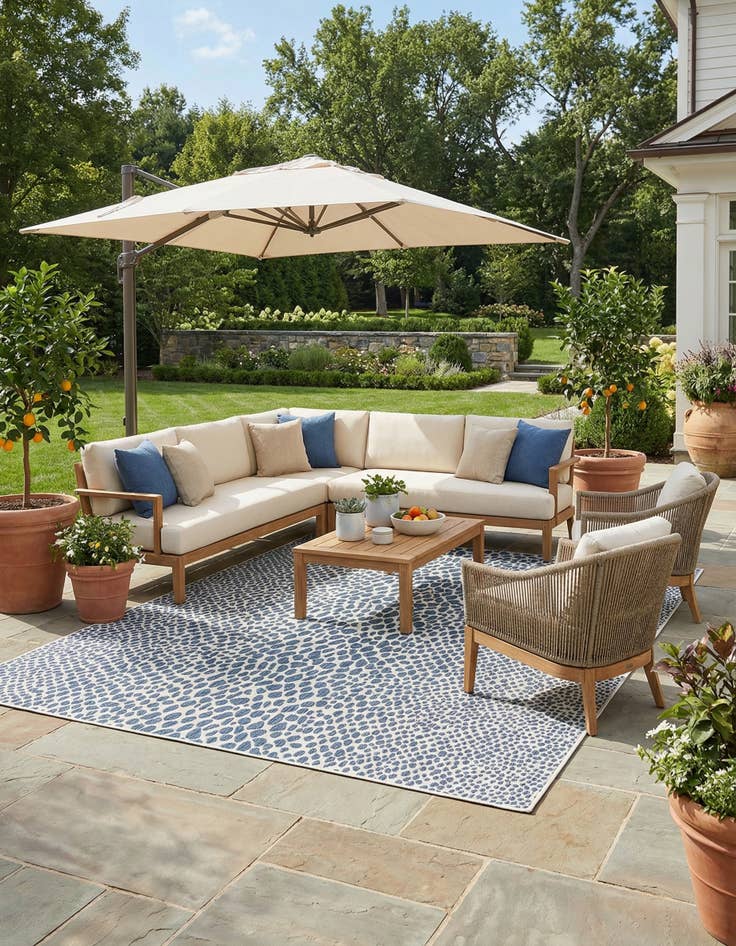 Detail image of 13' x 13'  Washable Jill Zarin Cape Town Indoor / Outdoor Square Rug