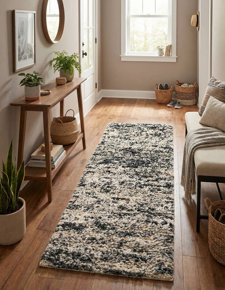 Detail image of  2' x 6' 1  Hand Woven Haka Deluxe Shag Runner Rug