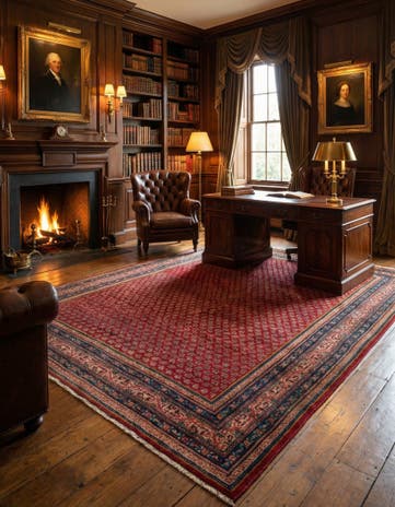 6' 9 x 10' 6 Hand Knotted Sarough Persian Wool Rug
