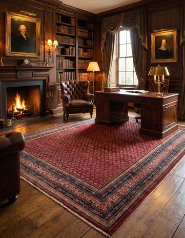 6' 9 x 10' 6 Hand Knotted Sarough Persian Wool Rug