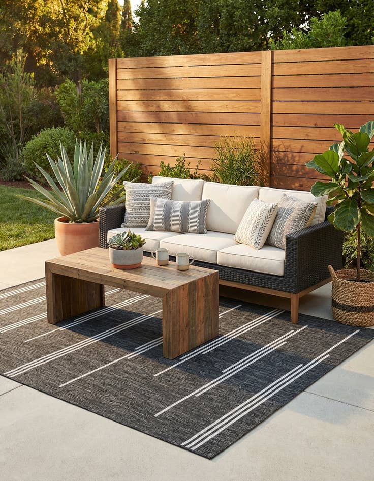 Detail image of 5' 3 x 8'  Washable Modern Indoor / Outdoor Rug