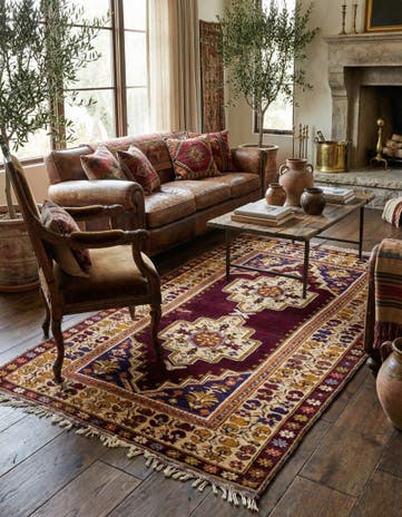 4' x 7' Hand Knotted Anatolian Oriental Wool Rug
