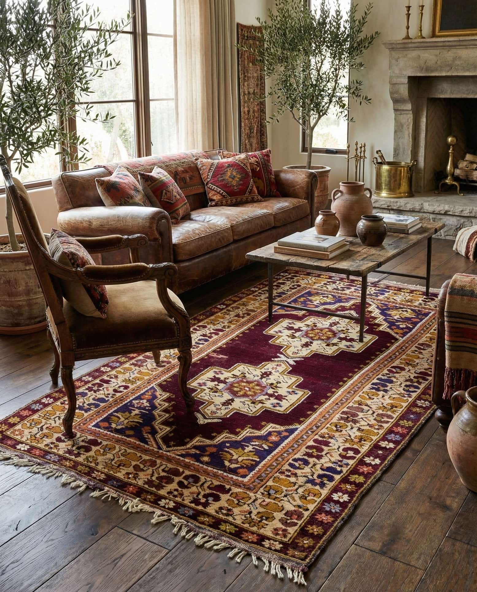 4' x 7' Hand Knotted Anatolian Oriental Wool Rug