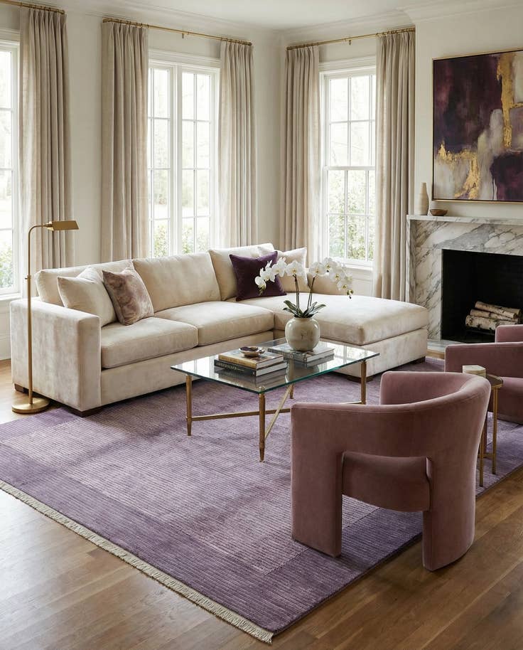 Detail image of 6' 6 x 9' 9 Hand Knotted Darya Wool Rug