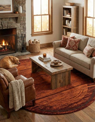 Terracotta Equinox Oval Rug