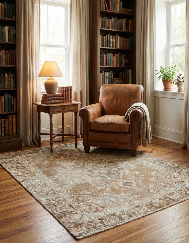 Detail image of 3' 10 x 5' 8  Hand Knotted Ultra Vintage Persian Wool Rug