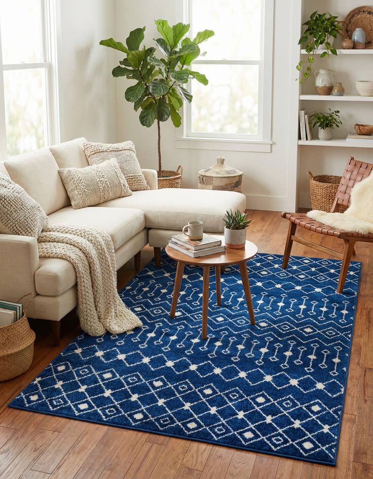 Detail image of  5' 3 x 8' Moroccan Trellis Rug