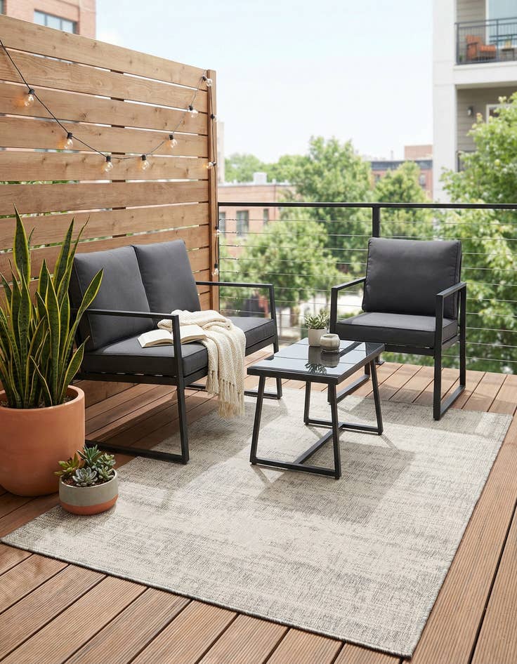 Detail image of 4' x 6'  Washable Modern Indoor / Outdoor Rug