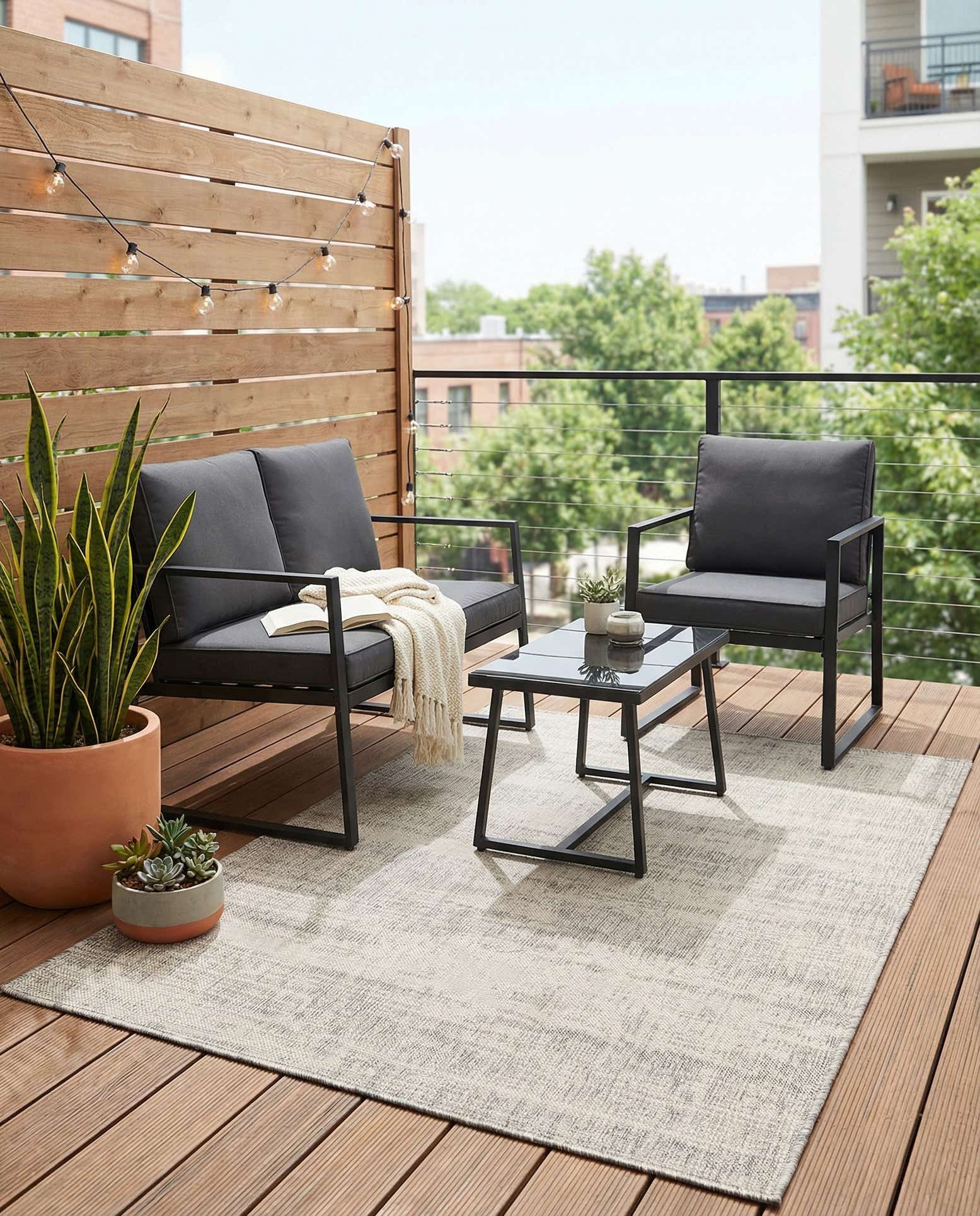 4' x 6' Easy-Clean Modern Indoor / Outdoor Rug