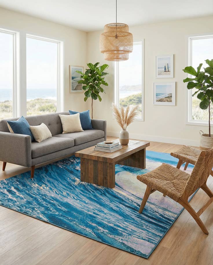 Detail image of 9' x 12' Easy-Clean Modern Indoor / Outdoor Rug