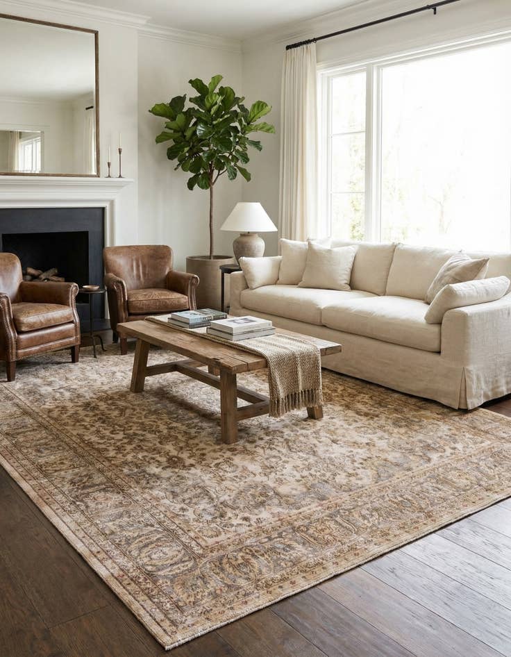 Detail image of 9' 10 x 12'  Hand Knotted Ultra Vintage Persian Wool Rug