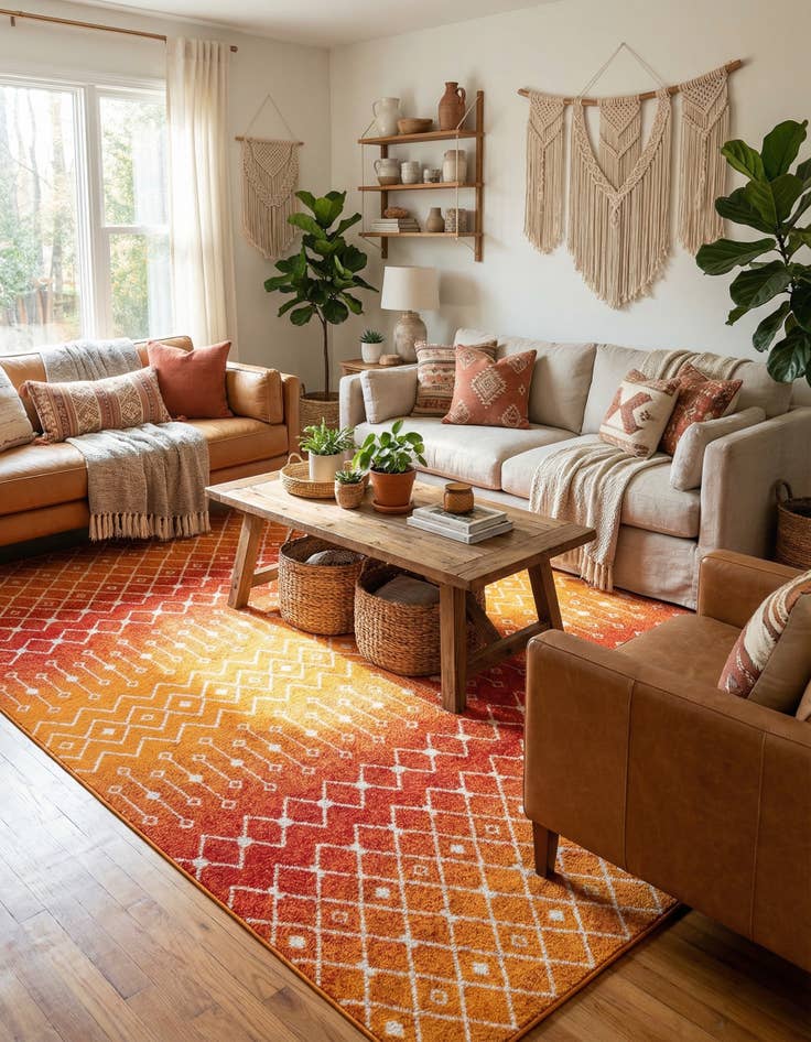 Detail image of 10' 8 x 14' Moroccan Trellis Rug