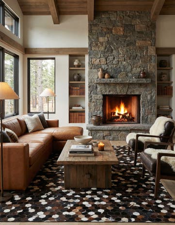 5' x 8' Cowhide Leather Rug