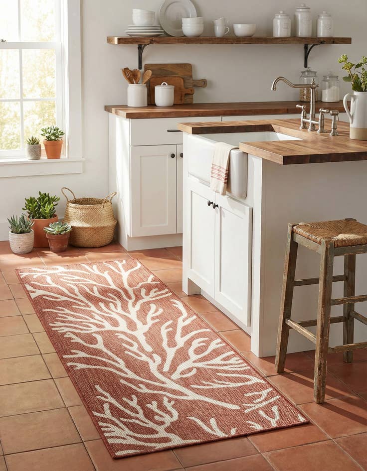 Detail image of  2' x 5' 3  Washable Coastal Indoor / Outdoor Runner Rug