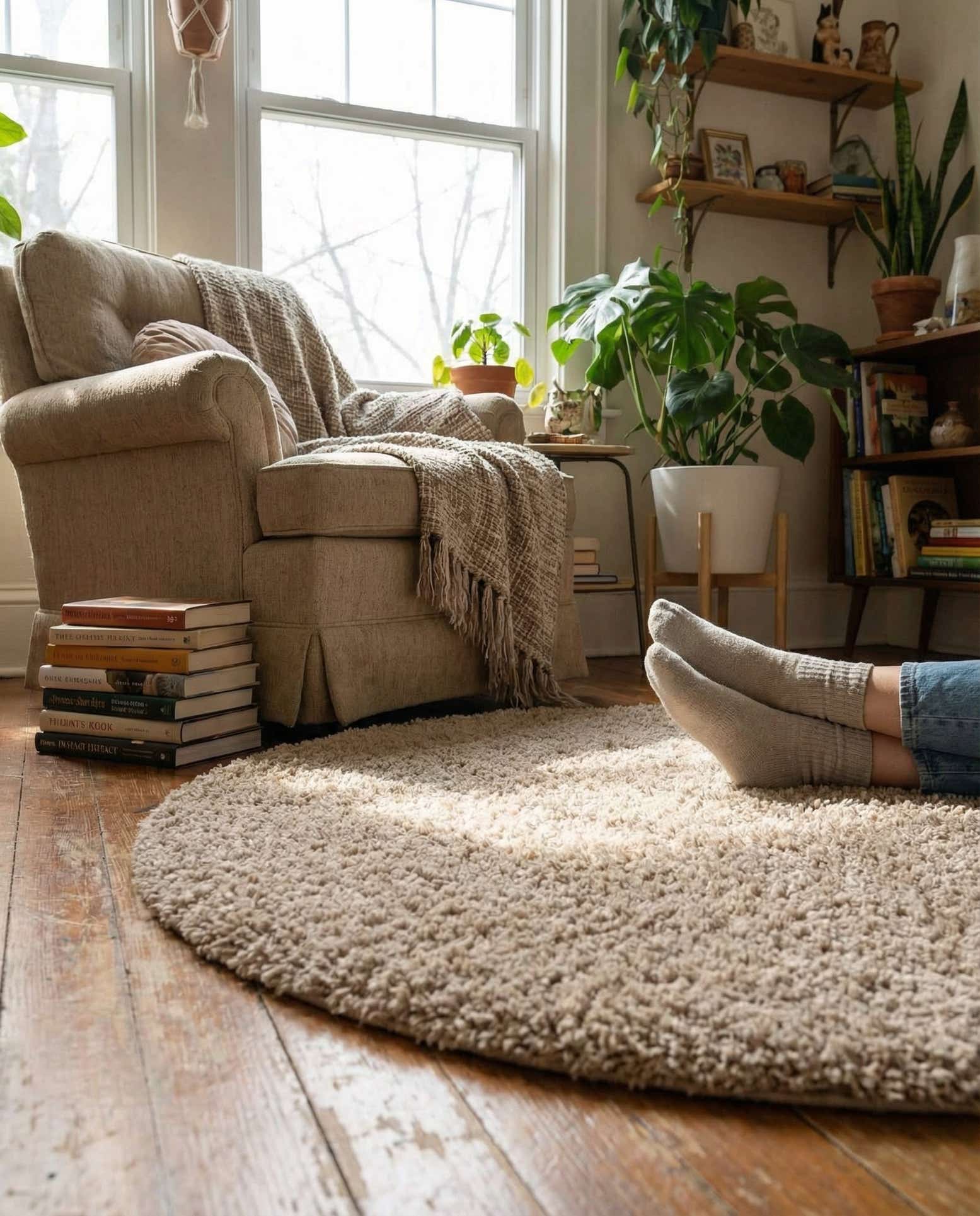 3' x 3' Zermatt Shag Round Rug