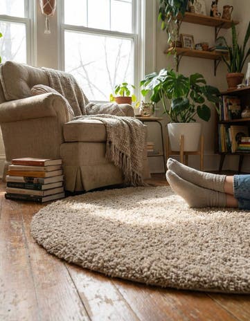 3' x 3' Zermatt Shag Round Rug