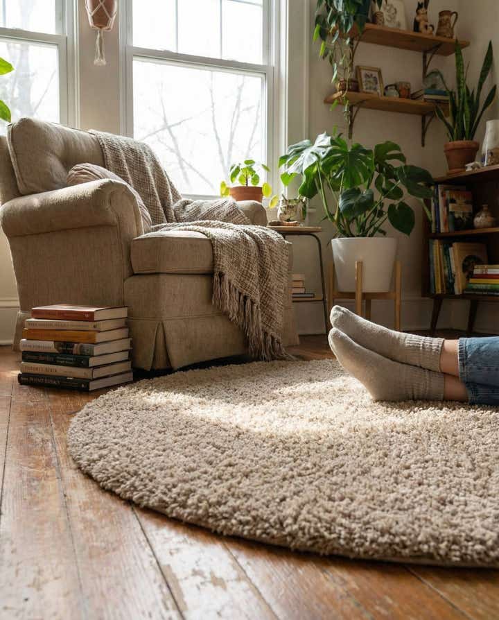 3' x 3' Zermatt Shag Round Rug