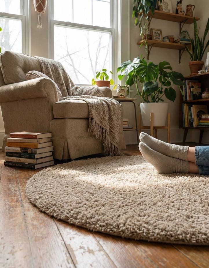 3' x 3' Zermatt Shag Round Rug