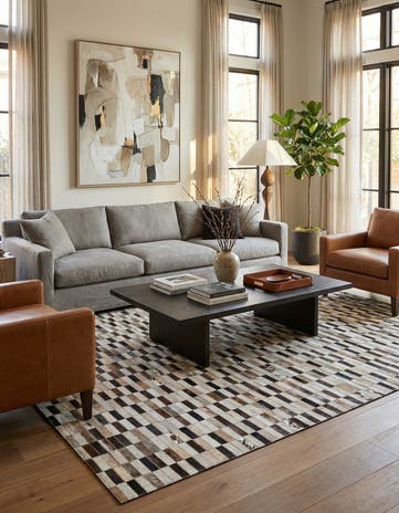 5' x 8' Cowhide Leather Rug