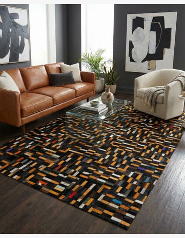 4' 11 x 8' 1 Cowhide - Patchwork Rug