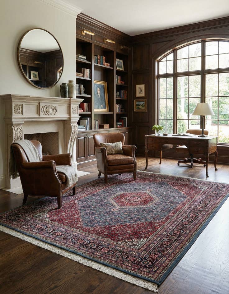 Detail image of 6' 3 x 9' 3  Hand Knotted Bidjar Oriental Wool Rug