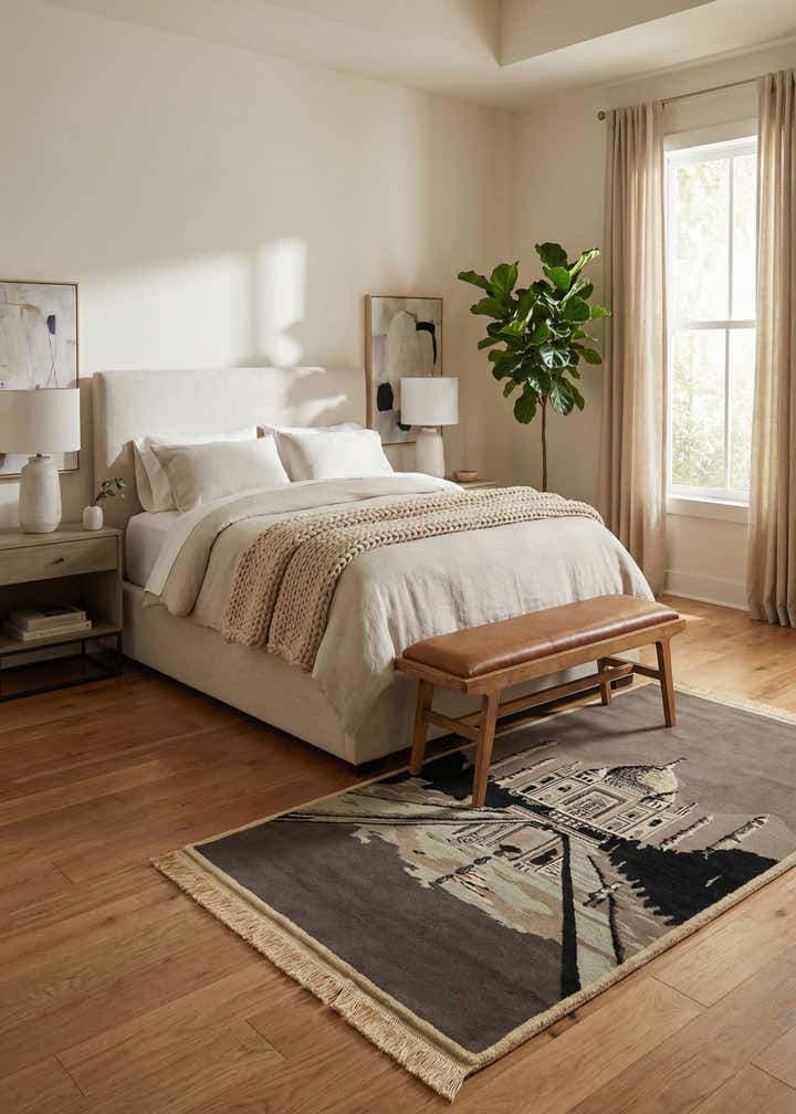 4' 6 x 6' 6 Neda Wool Rug