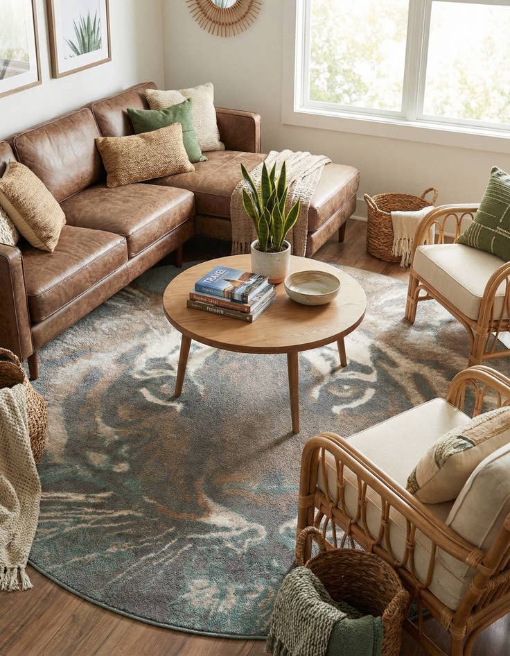 Detail image of 7' 10 x 7' 10 Safari Round Rug