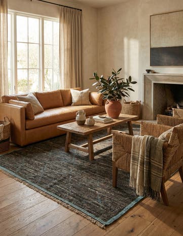 6' 5 x 9' 3 Hand Knotted Moroccan Wool Rug
