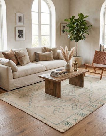 6' 6 x 9' 8 Hand Knotted Moroccan Wool Rug