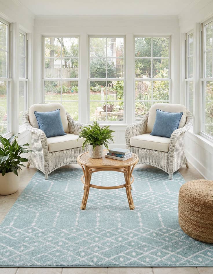 Detail image of  5' 3 x 5' 3 Paxon Trellis Square Rug