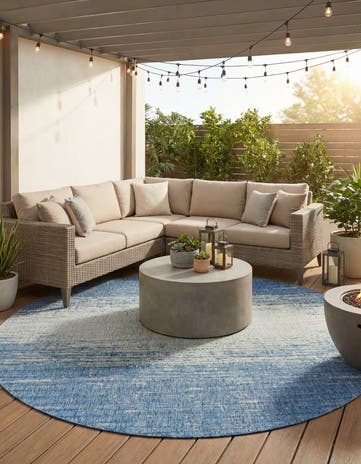 10' 8 x 10' 8 Easy-Clean Modern Indoor / Outdoor Round Rug