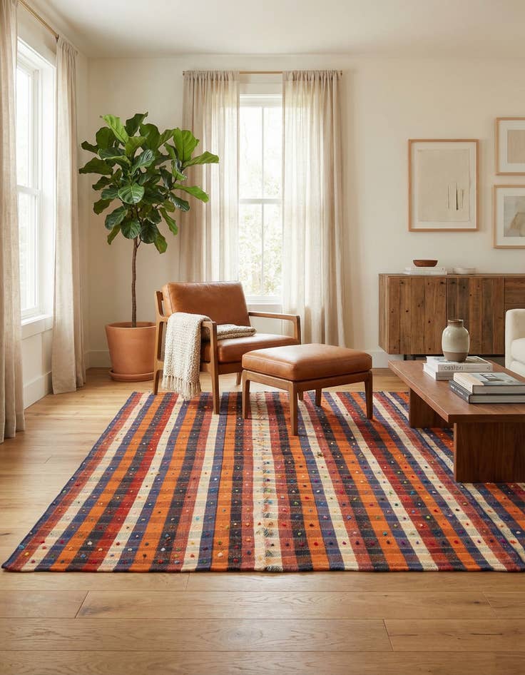 Detail image of 4' 11 x 6' 6 Jajim Rug