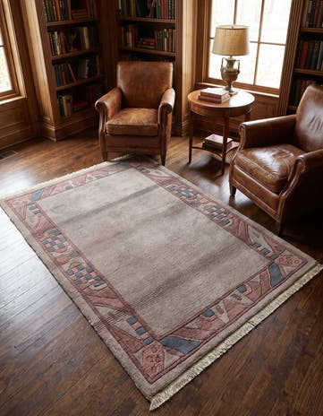 4' x 5' 10 Hand Knotted Tibet Wool Rug