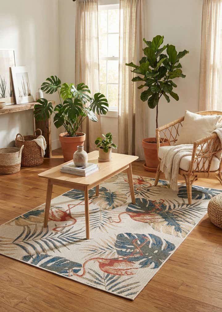 5' 3 x 7' 7 Easy-Clean Baja Indoor / Outdoor Rug