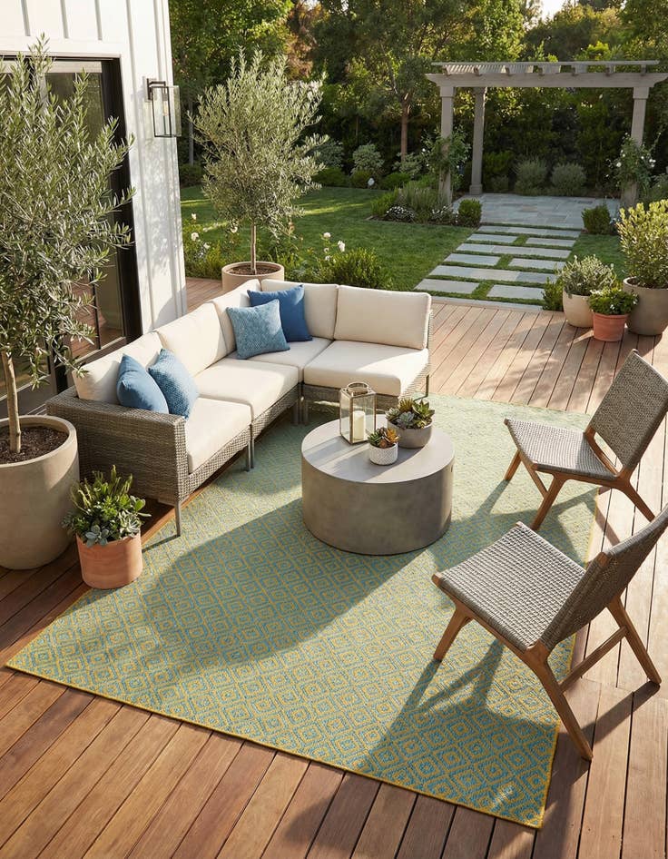 Detail image of 9' x 12' Easy-Clean Jill Zarin Costa Rica Indoor / Outdoor Rug