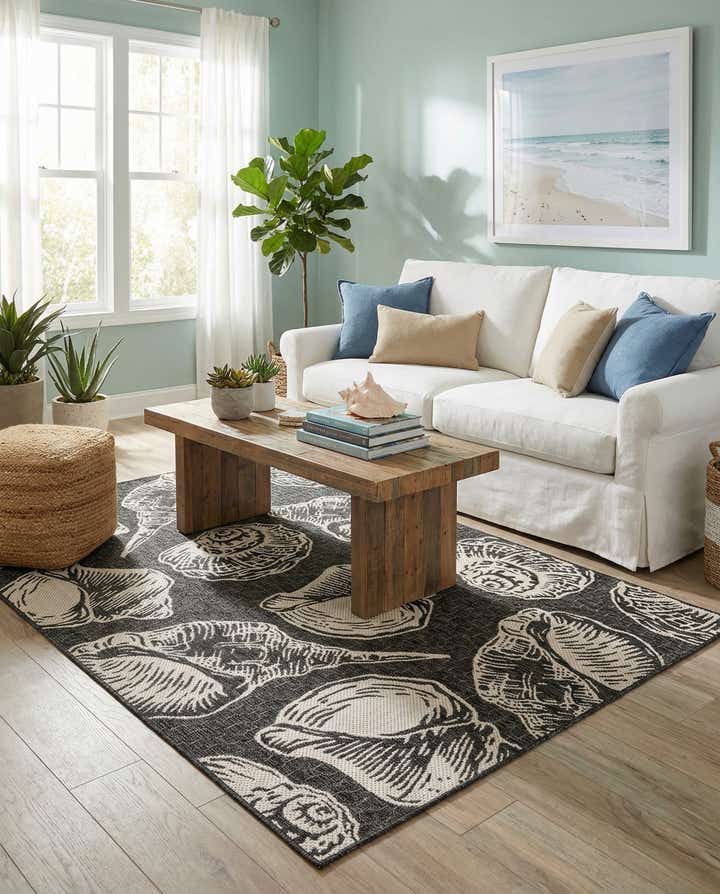 5' 3 x 8' Easy-Clean Coastal Indoor / Outdoor Rug