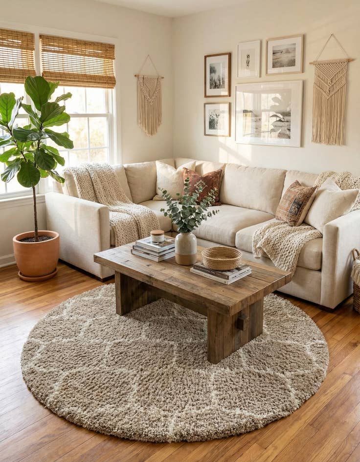 Detail image of 6' x 6' Trellis Shag Round Rug