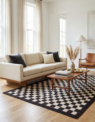 4' 5 x 6' Hand Woven Kilim Modern Wool Rug