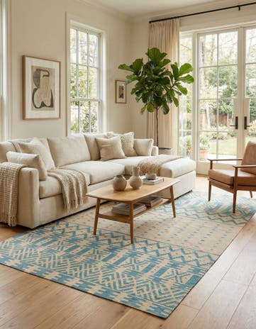 6' 5 x 9' 5 Hand Woven Kilim Modern Wool Rug