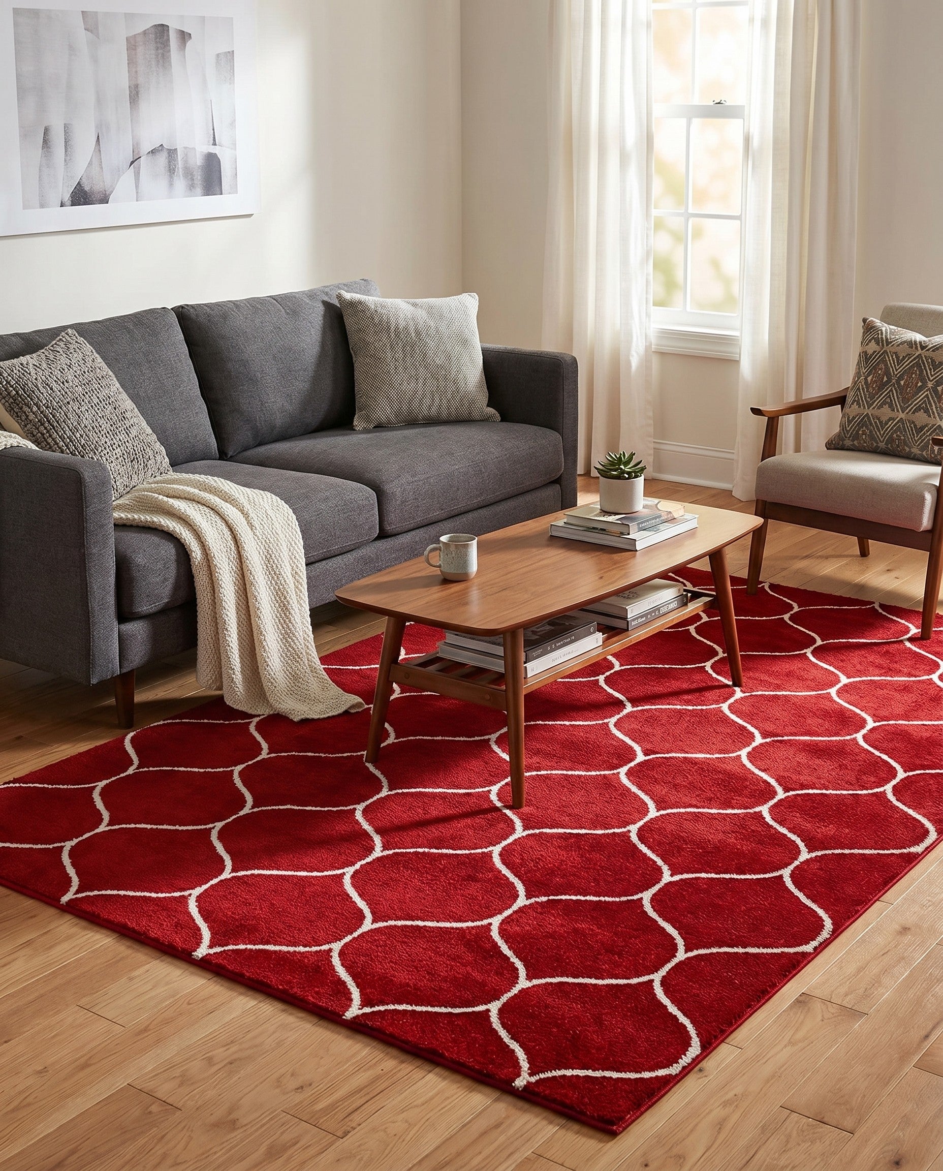 6' x 9' Lattice Frieze Rug