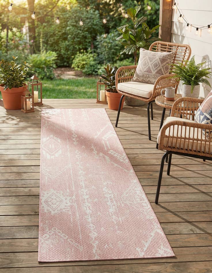 Detail image of 2' x 8' Easy-Clean Bohemian Indoor / Outdoor Runner Rug