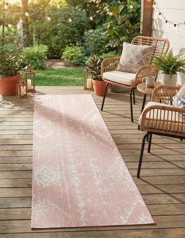 2' x 8' Easy-Clean Bohemian Indoor / Outdoor Runner Rug