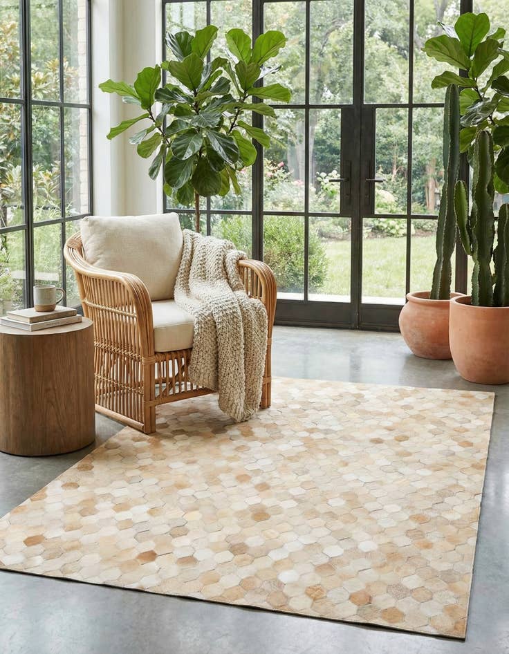 Detail image of  4' x 6' Cowhide Stocks Rug