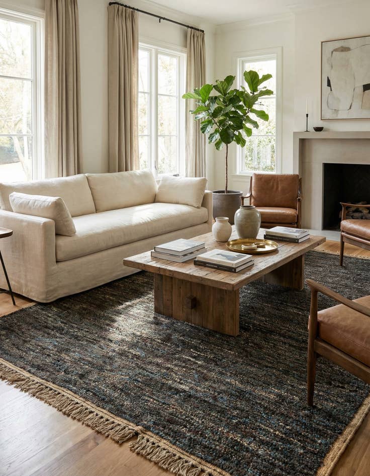 Detail image of 6' 4 x 9' 4  Hand Knotted Moroccan Wool Rug