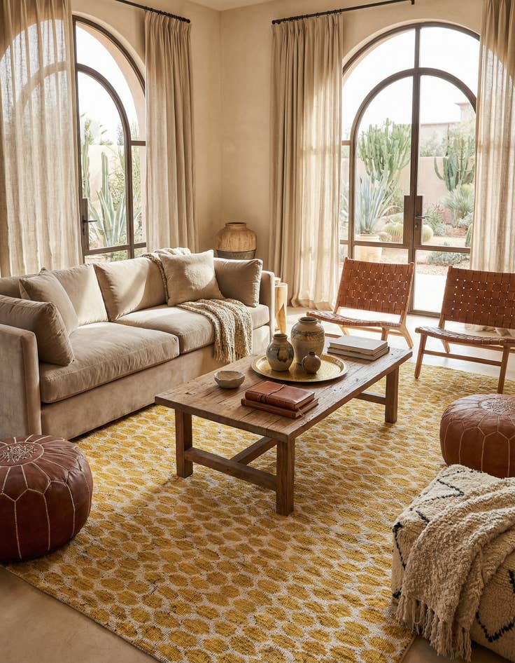 Detail image of 6' 1 x 9' 2  Hand Knotted Moroccan Wool Rug