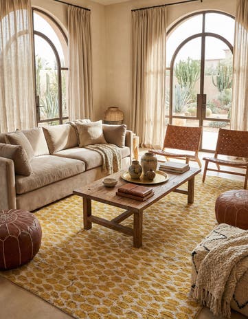 6' 1 x 9' 2 Hand Knotted Moroccan Wool Rug