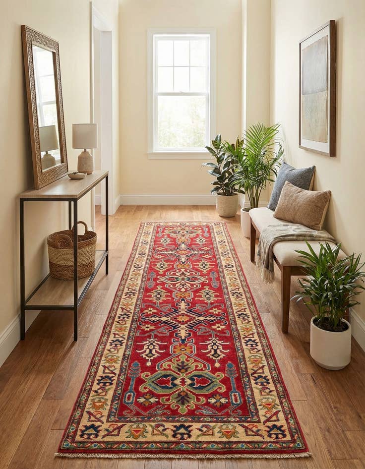 Detail image of 2' 7 x 10'  Hand Knotted Kazak Runner Rug