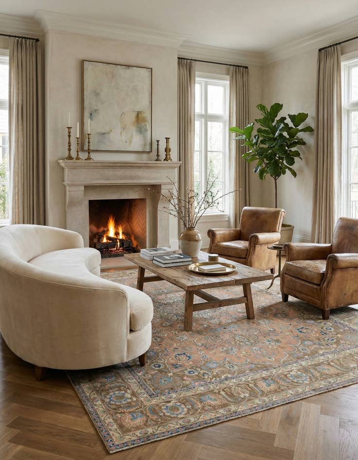 Detail image of 9' 5 x 12' 4  Hand Knotted Ultra Vintage Persian Wool Rug